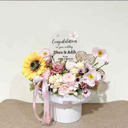 Bloom Box Akrilik Ucapan Wedding Buru