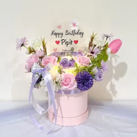 Bloom Box Akrilik Ucapan Ulang Tahun Buru